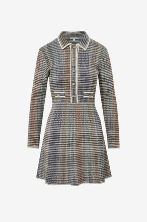 Veronica Beard Kurzes Hemdkragen-Strickkleid Lauper