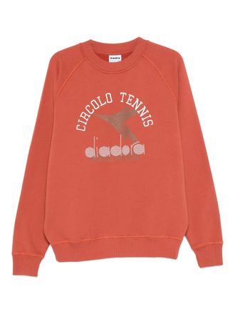 Diadora Felpa con stampa logo - Marrone