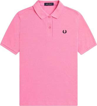 Fred Perry effen felroze poloshirt