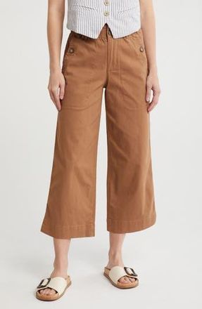 Democracy Wide Leg Ankle Crop Pants in Candied Walnut at Nordstrom Rack, Size 4