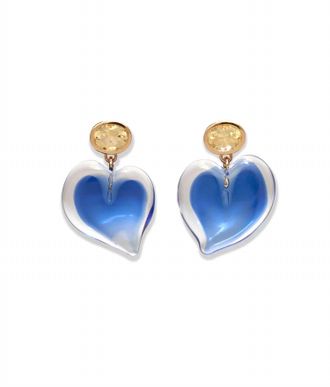 Lizzie Fortunato Womens Dali Heart Earrings In Blue
