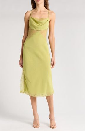 Wishlist Lace Slip Dress in Olive at Nordstrom Rack, Size Medium