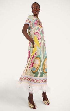 La DoubleJ Swing Dress in Tulip Plac&eacute;e Green at Nordstrom, Size X-Small