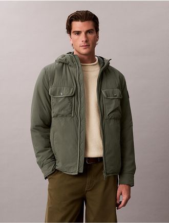 Calvin Klein Jeans Calvin Klein Mens Crinkle Nylon Puffer Jacket - Green - 2XL