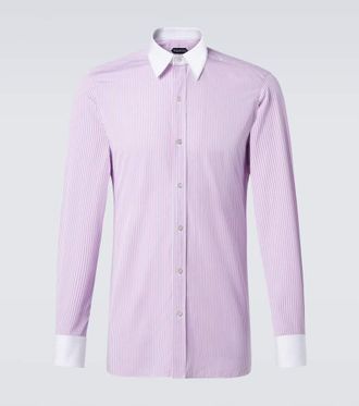 Tom Ford Camicia in popeline di cotone a righe