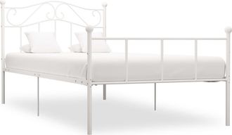 vidaXL Estructura De Cama Sin Colch&oacute;n Metal Blanca 90x200 Cm Vidaxl