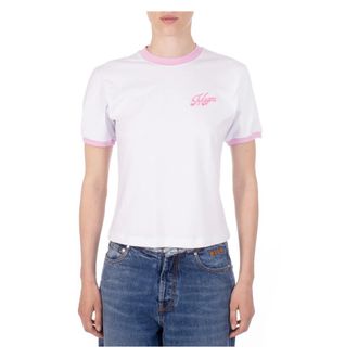 Msgm T-Shirts, female, White, Size: M T-Shirt