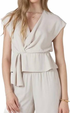 BLACK TAPE Drapey Wrap Top In Beige