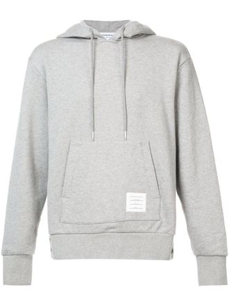 Thom Browne Light Grey Stripe Detail Hoodie