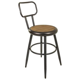 Wanderlust Deco Wanderlust Deco - Taburete De Metal Y Madera Marr&oacute;n 42x54x92