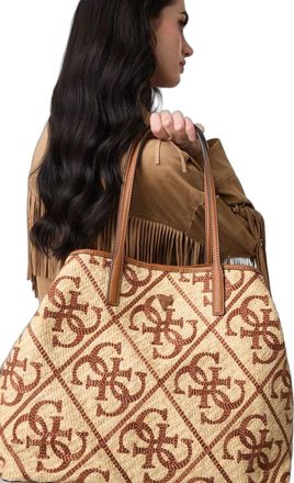 Guess Womens Tote Natural-Caramel Polypropylene Tote-bags