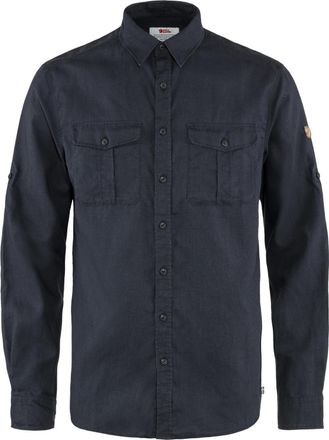 Fj&auml;llr&auml;ven Mens Ovik Long-Sleeve Travel Shirt Blue M