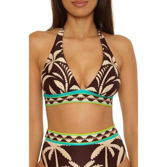 Trina Turk Syros Banded Halter Bikini Top in Multi at Nordstrom, Size 14