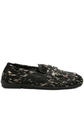 Ash Black Barkley Beige Spots Textured Loafers