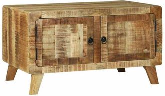 vidaXL Mesa De Caf&eacute; Marr&oacute;n Madera Maciza De Mango Rugosa Vidaxl