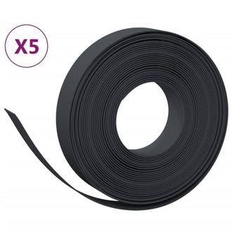 Berkfield Home Garden Edgings 5 pcs Black 10 m 10 cm Polyethylene