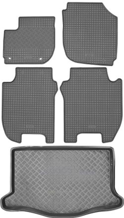 OEM Juego De Alfombrillas De Goma Para Coche Y Alfombrilla Para Maletero Para Honda Jazz Iii Hatchback (2015)