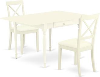 East West Furniture Dining Room Set Linen White, MZBO3-LWH-LC