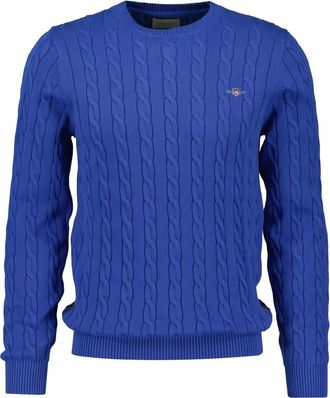 GANT Kabelgebreide trui - Blauw