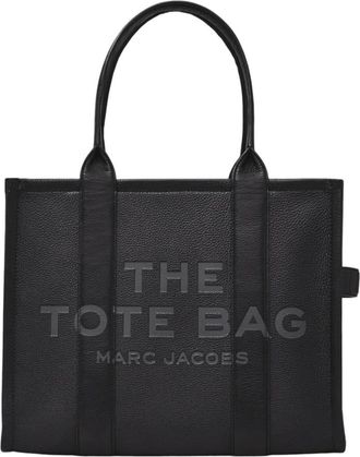 Marc Jacobs The Leather Large Tote Tas - Dames - Handtassen - Zwart - ONE Size - Leer - Tassen