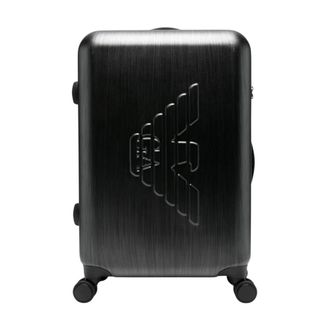 Emporio Armani Cabin trolley met geborduurd adelaarslogo - Heren - Handbagage koffer - Grijs - ONE Size - Koffers