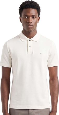 Emporio Armani White None Shirt Collar Polo