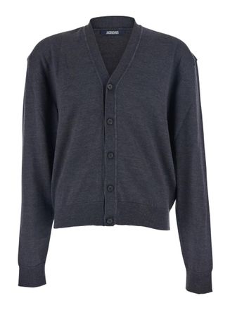 Jacquemus Dark Grey Solid Cardigan