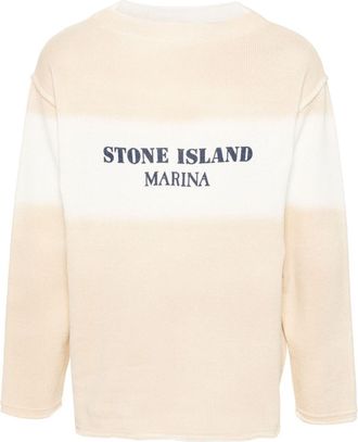 Stone Island logo-print cotton jumper - men - Cotton - L - Neutrals