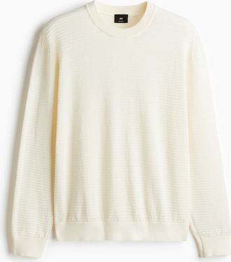 H&M Pullover mit Struktur in Regular Fit - White