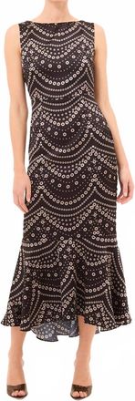 Misa Patricia Stranded Pearls Satin Dress In Black