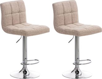 Clp Clp - Set De 2 Taburetes De Bar Peru En Tela Crema