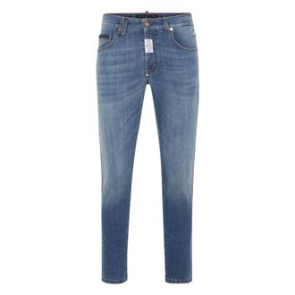 Philipp Plein Heren, Jeans, Blauw, Maat: W31 Katoen