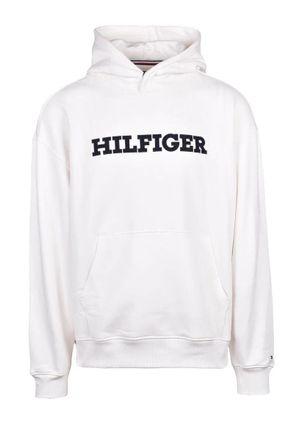 Tommy Hilfiger White Brushed Cotton Hoodie