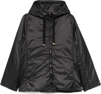 Max Mara Zwarte Donsjas met Capuchon - Dames - Winterjassen - Zwart - 2XS - Jassen