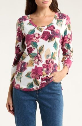 Tommy Bahama Ashby Isles Floral Cotton T-Shirt in Coconut at Nordstrom, Size X-Small