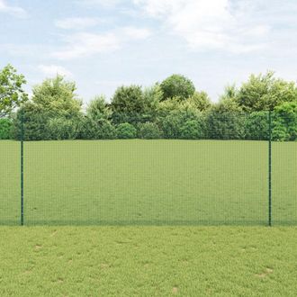 Berkfield Home Welded Wire Fence with 5 U Posts Green 1.4x10 m Steel