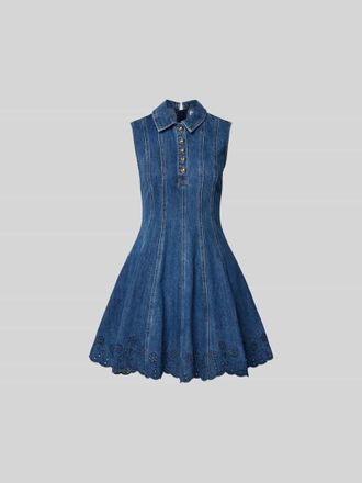 Self Portrait Minikleid in Denim-Optik in Blau, Gr&ouml;&szlig;e L
