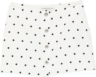 Alessandra Rich Polka Dot-Print Miniskirt - Womens - Polyester/Silk