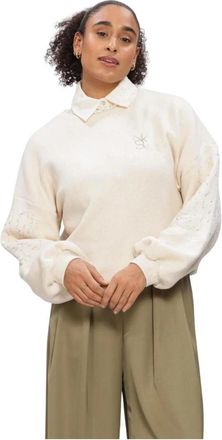 Nukus Rami Pullover - Dames - Ronde hals truien - Beige - 2XL - Katoen - Truien & Vesten