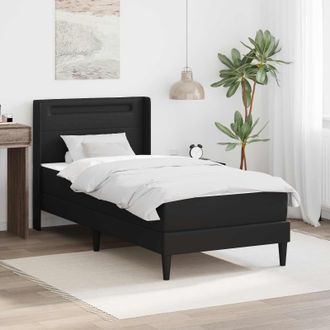 vidaXL Vidaxl Struttura Letto Con Materasso Nero 90 X 200 Cm Similpelle