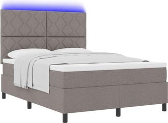 vidaXL Box Spring Bed with Mattress Taupe 160 x 200 cm Fabric vidaXL