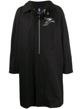 Marcelo Burlon County long coat - men - Cotton/Acrylic/Polyester/Wool - 54 - Black