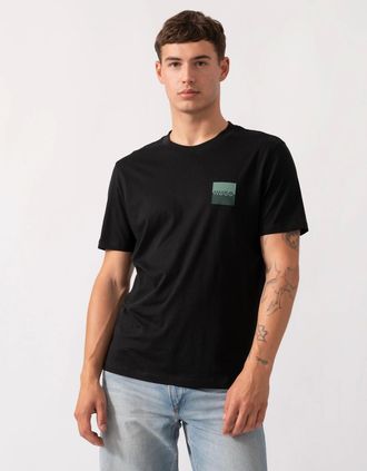 HUGO BOSS Mens HUGO Dapusi Mens Logo Print T-Shirt - Black 002 - Size: 40