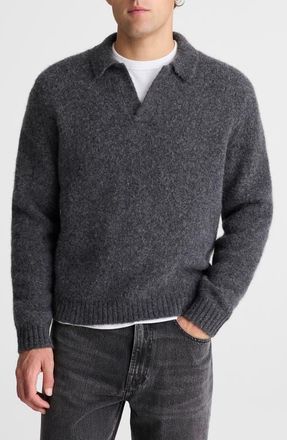 Madewell Open Collar Sweater in Charcoal at Nordstrom, Size Large