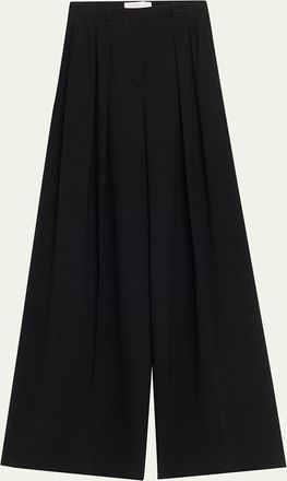 Michael Kors Shannon Pleated Wide-Leg Trousers
