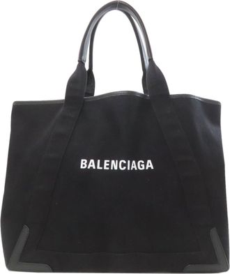 Balenciaga Black Canvas Pouch Tote Bag (Pre-Owned)