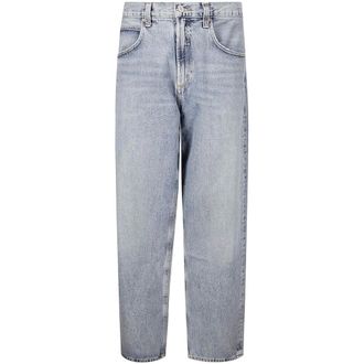 A Gold E Blue-Grey Cotton Jeans with Whiskering