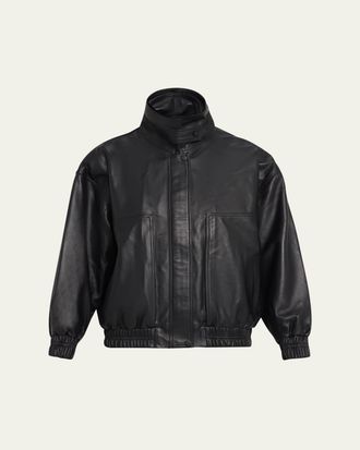 Aexae Leather Double-Collar Jacket