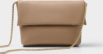 Simons Womens Faux-leather envelope evening bag