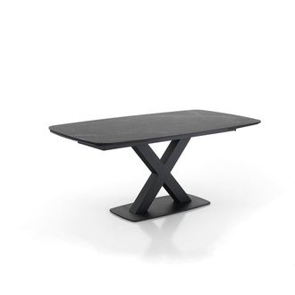Oresteluchetta Mesa Extensible De Cer&aacute;mica Efecto M&aacute;rmol 90x160-230cm Boyle Marble - Negro